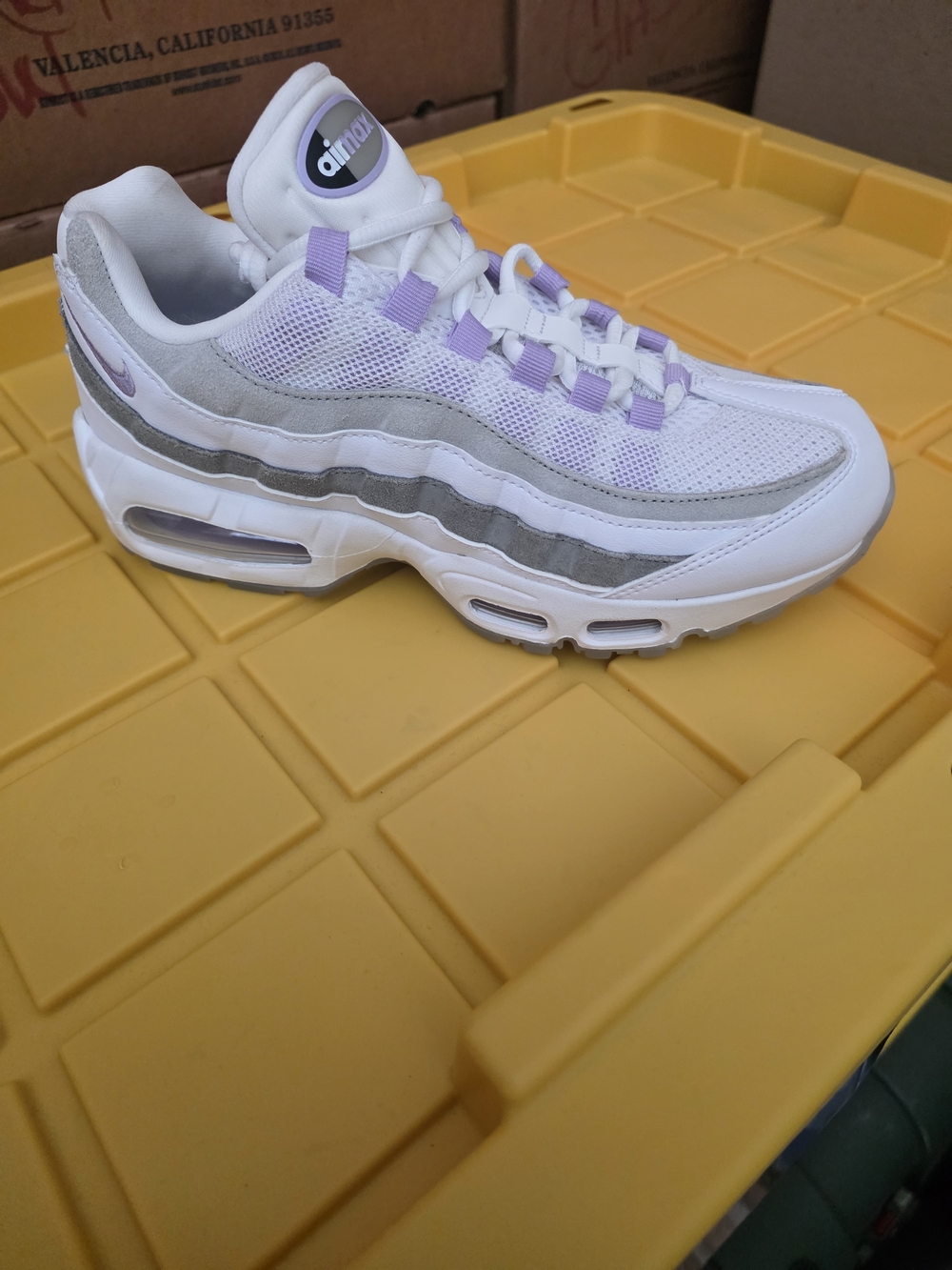 Nike Women’s White and Lavender Air-Cushioned Sneakers